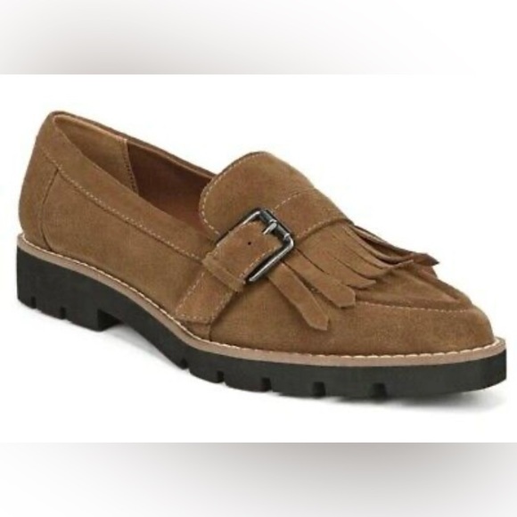Franco Sarto Brown Fringe Loafers - Picture 3 of 8